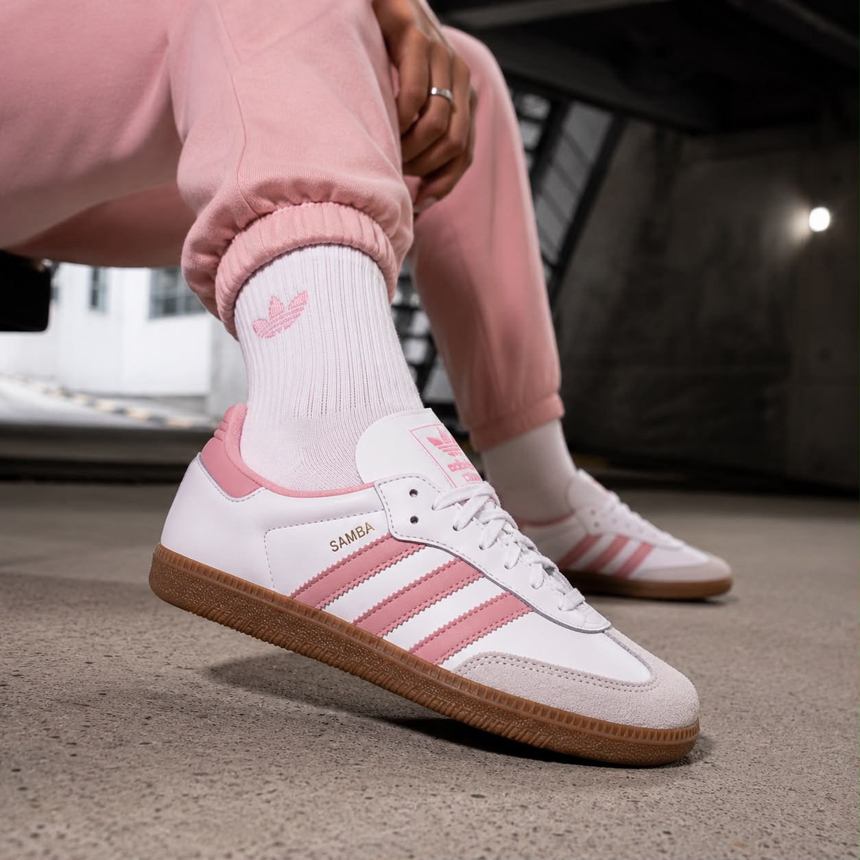 Adidas Samba- Branco/Rosa