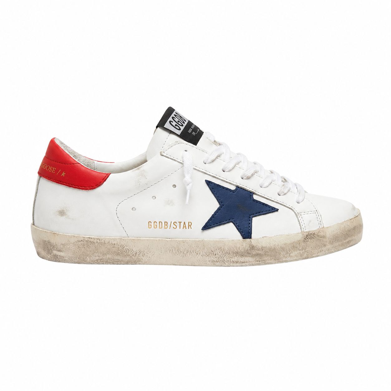 Golden Goose SuperStar - Branco Azul Vermelho