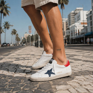 Golden Goose SuperStar - Branco Azul Vermelho