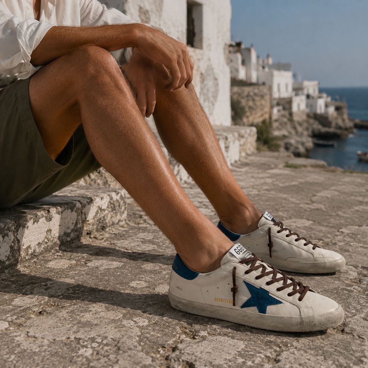 Golden Goose SuperStar - Branco Azul Bébé