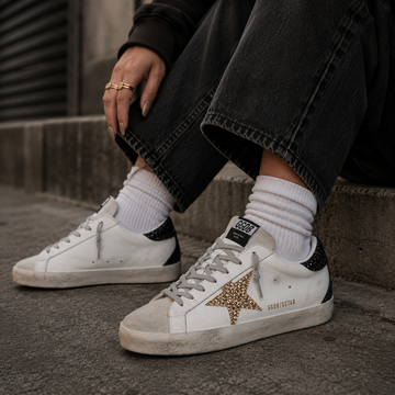 Golden Goose SuperStar - Branco/Ouro Glitter
